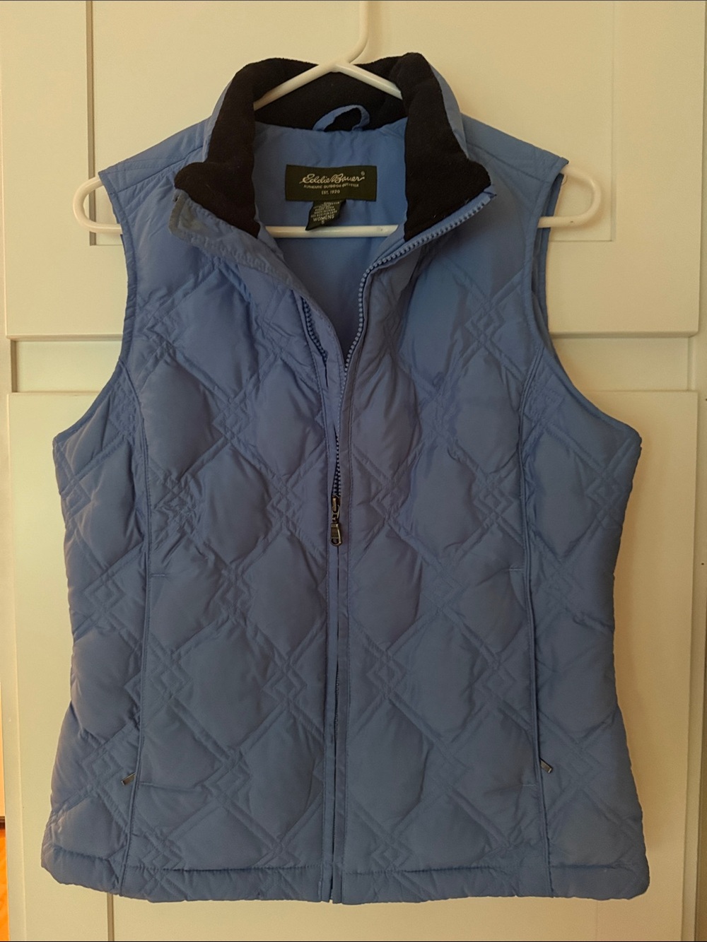 Eddie Bauer Sky Blue Quilted Goose Down Insulated Vest